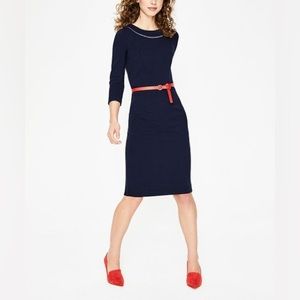 New with Tags Boden MIA Ottoman Sheath Dress in Navy - 12L